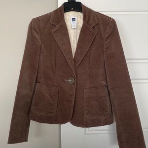 Gap Fitted Chocolate Brown Velvet Blazer